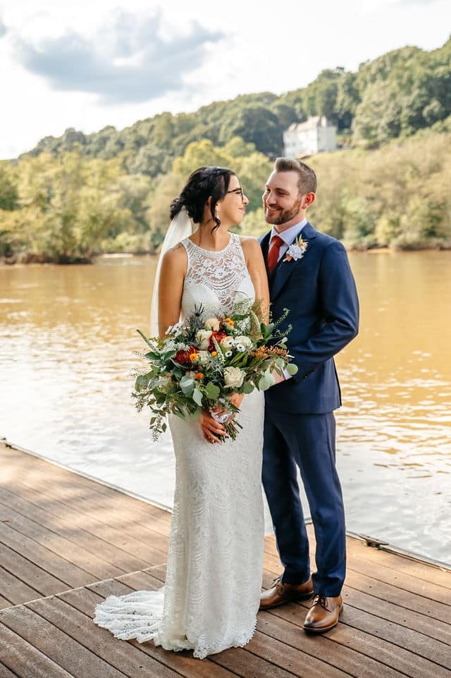 Wedding pic by the lake