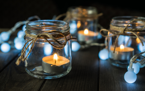 masons and candles